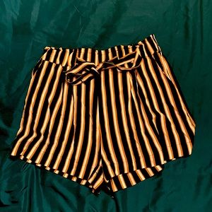 Striped shorts- white,yellow,black